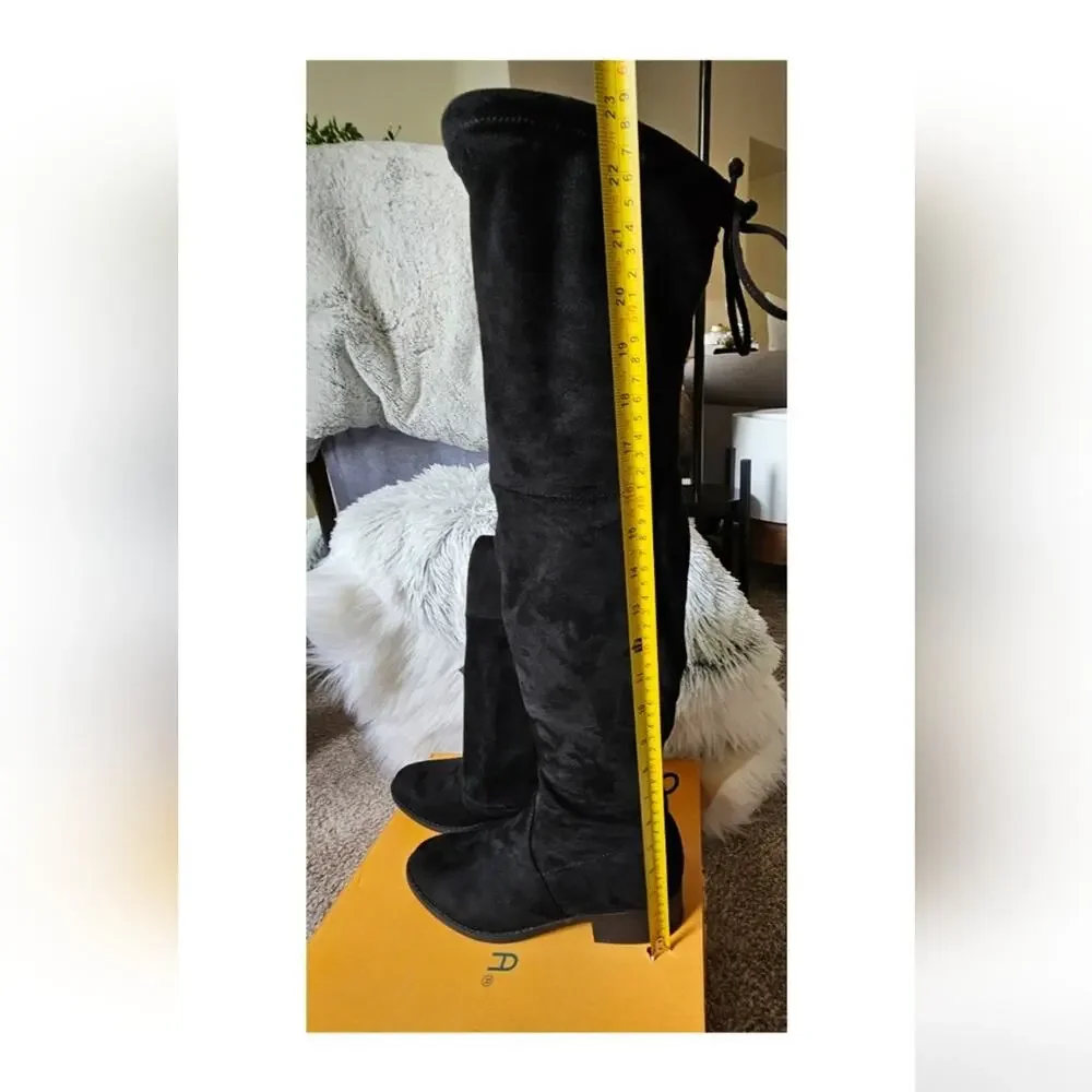 Unisa Black Over the Knee Boots Thigh High Suede Tall Boots Women